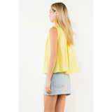 THML - Sleeveless Ruffle Detail Top - Yellow