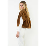 THML - Sleeveless Suede Zip Jacket - Camel