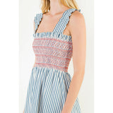 THML - Strapped Stripe Dress - Blue