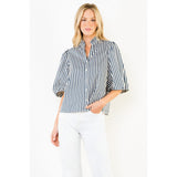 THML - Stripe Button Down Top - Blue