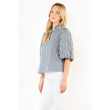 THML - Stripe Button Down Top - Blue
