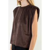 THML - Suede Sleeveless Top - Brown