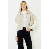 THML - Zip Up Jacket with Side Pocket - Cream