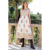 THML - Tie Strap Floral Print Dress - Cream