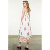 THML - Tie Strap Floral Print Dress - Cream