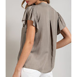 ee:some - V Neck Blouse - Cocoa