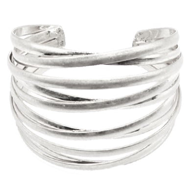 Cufflets Metal Triple Layer Metal Cuff - Silver – Union