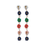Ink + Alloy - Amanda Multi Color Flower Beaded Dangle Earrings - St. Tropez