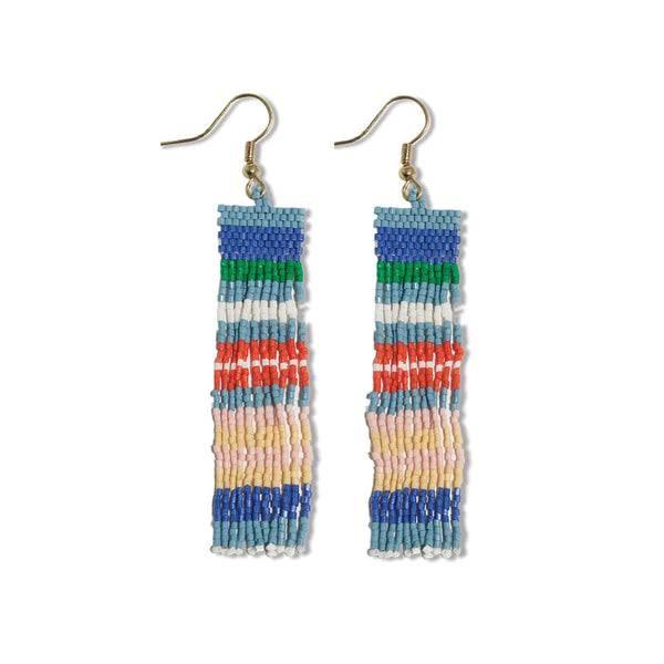 Ink + Alloy - Billie Mixed Horizontal Stripes Fringe Earrings - St. Tropez