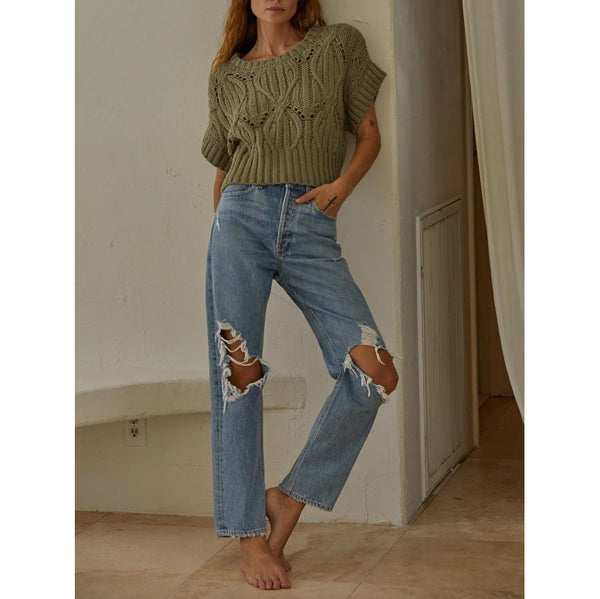 By Together - Cali Crochet Top - Olive