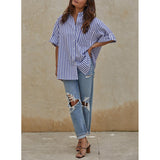 By Together - Laguna Striped Shirt - Denim White