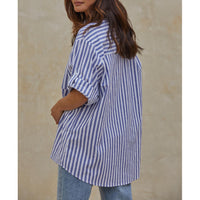 By Together - Laguna Striped Shirt - Denim White