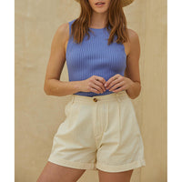 By Together - Sawyer Crop Sweater - Deep Periwinkle