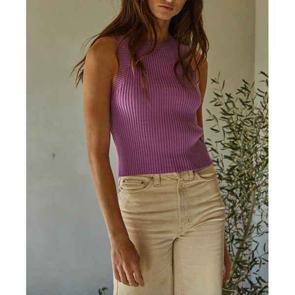 By Together - Sawyer Crop Sweater - Iris Orchid