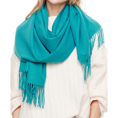 Cashmere Blend Oblong Scarf - Turquoise