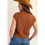 ee:some - Cable Knit Mock Neck Sweater - Cinnamon