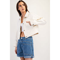 ee:some - Cropped Long Sleeve Jacket - Bone