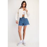 ee:some - Cropped Long Sleeve Jacket - Bone