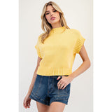 ee:some - Mock Neck Short Sleeve Sweater - Butter