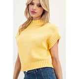 ee:some - Mock Neck Short Sleeve Sweater - Butter