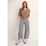 ee:some - Solid Cap Sleeve Notched Neck Knit Sweater - Cappuccino
