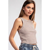 ee:some - Striped Sleeveless Tank Top - Coco