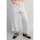 ee:some - Striped Striaght Leg Pants - Off White