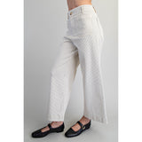 ee:some - Striped Striaght Leg Pants - Off White