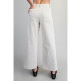 ee:some - Striped Striaght Leg Pants - Off White