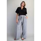 ee:some - Wide Leg Pant - Heather Grey