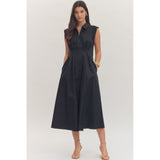 Entro - Sleeveless Midi Dress - Black