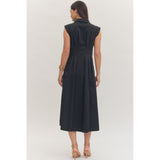 Entro - Sleeveless Midi Dress - Black