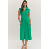 Entro - Sleeveless Midi Dress - Green