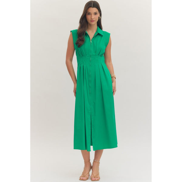 entro dress green Candy Cane Striped Seersucker Dress