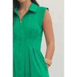 Entro - Sleeveless Midi Dress - Green