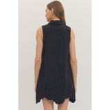 Entro - Sleeveless Collared Dress - Black