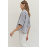Entro - Striped Blouse - Navy