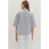 Entro - Striped Blouse - Navy