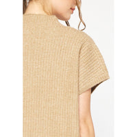 Entro - Knitted Mock Neck MIni Dress - Tan
