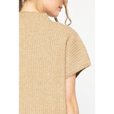 Entro - Knitted Mock Neck MIni Dress - Tan