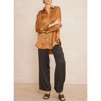 Entro - Leopard Print Long Sleeve Top - Camel