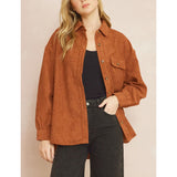 Entro - Corduroy Long Sleeve Button Up - Chestnut