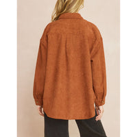 Entro - Corduroy Long Sleeve Button Up - Chestnut