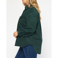 Entro - Corduroy Long Sleeve Button Up - Forest