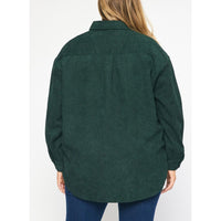 Entro - Corduroy Long Sleeve Button Up - Forest