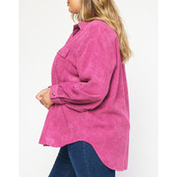 Entro - Corduroy Long Sleeve Button Up - Orchid