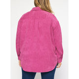 Entro - Corduroy Long Sleeve Button Up - Orchid