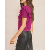 Entro - Round Neck Knit Sweater - Plum