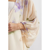Entro - Floral 3/4 Sleeve Open Kimono - Peach