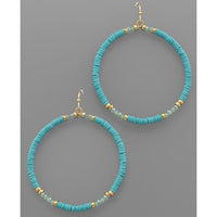 Rubber Bead Earrings - Turquoise